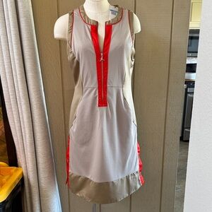 Jordan Red and Tan Midi Dress NEW!